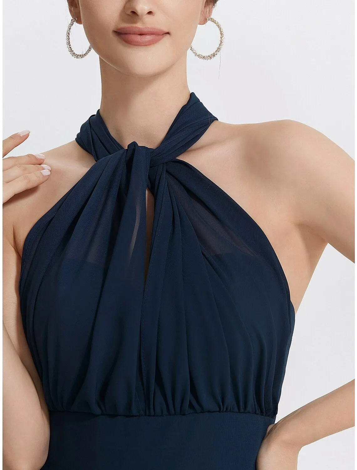 A-Line Cocktail Dresses Elegant Dress Wedding Guest Tea Length Short Sleeve Off Shoulder Convertible Chiffon