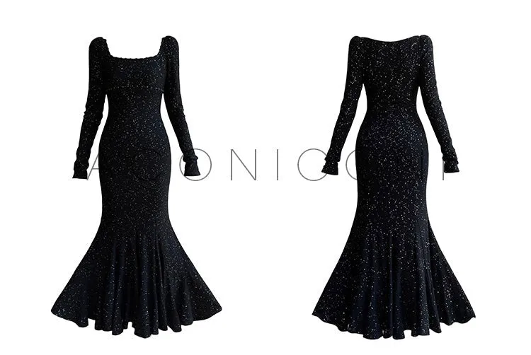 Aconiconi| Mermaid minimal sequin knitted sweater dress - Cace