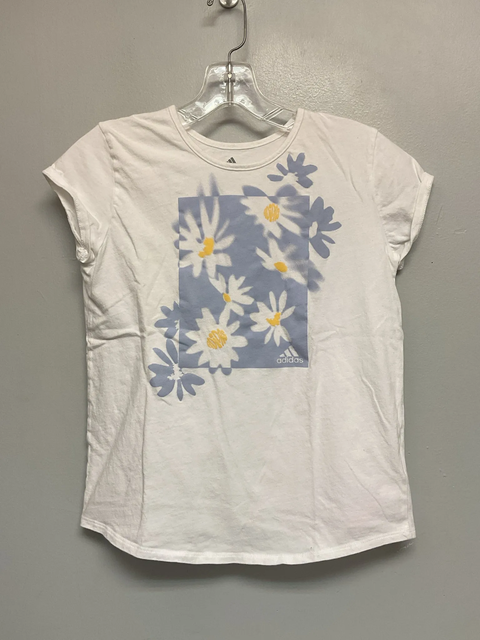 Adidas Size 16 White Cotton Big Girls Tees/Polos/Tunics