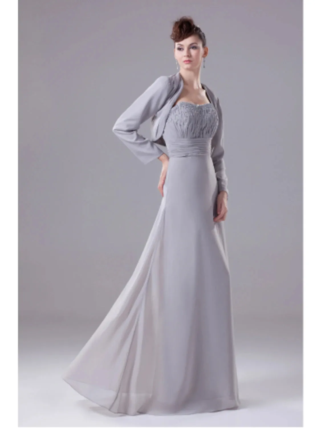 Aimishang  A-Line Mother of the Bride Dress Convertible Dress Strapless Floor Length Chiffon Sleeveless No with Beading Draping