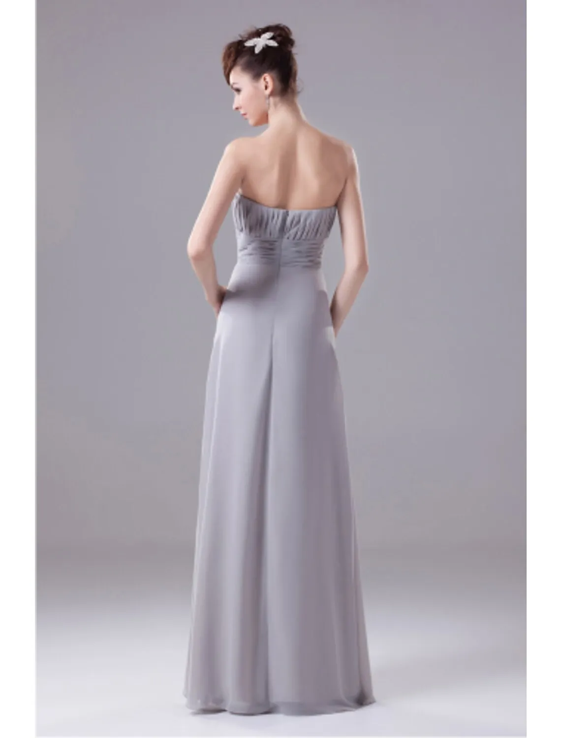 Aimishang  A-Line Mother of the Bride Dress Convertible Dress Strapless Floor Length Chiffon Sleeveless No with Beading Draping