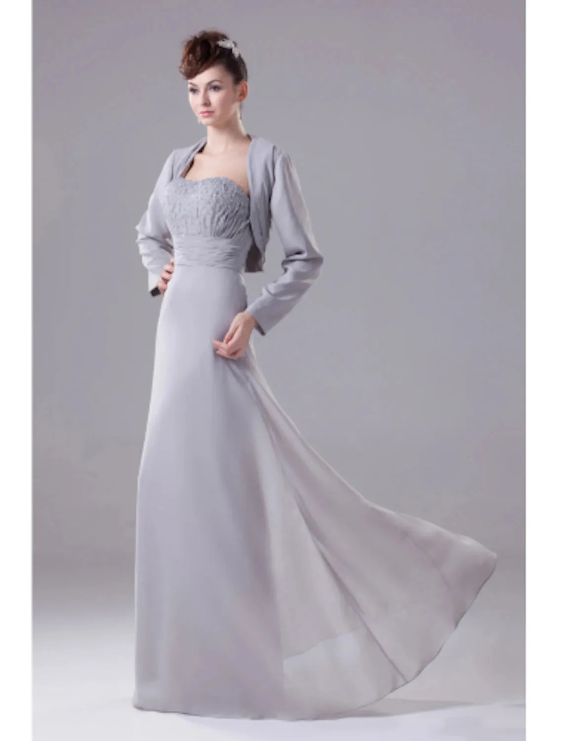 Aimishang  A-Line Mother of the Bride Dress Convertible Dress Strapless Floor Length Chiffon Sleeveless No with Beading Draping