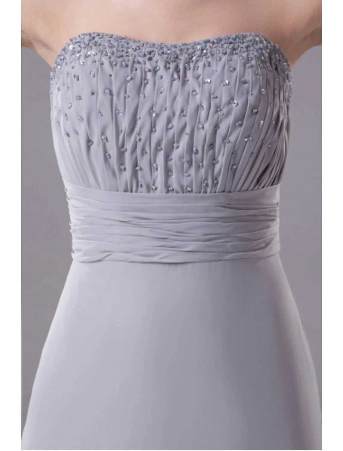 Aimishang  A-Line Mother of the Bride Dress Convertible Dress Strapless Floor Length Chiffon Sleeveless No with Beading Draping
