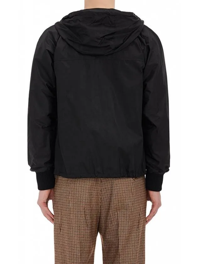 Angry Cat Embroidered Windbreaker Black