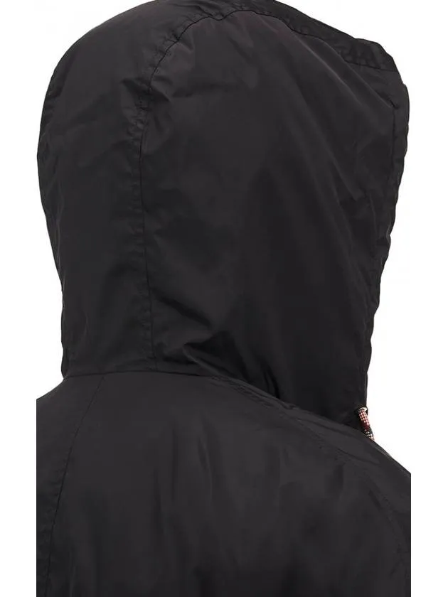 Angry Cat Embroidered Windbreaker Black