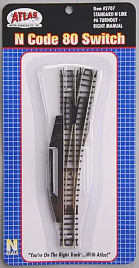 Atlas 2707 N Code 80 #6 Manual Right-Hand Turnout