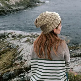 Beige Hand Knitted Woollen Head Cap | Unisex Winter Wear | Extra Large