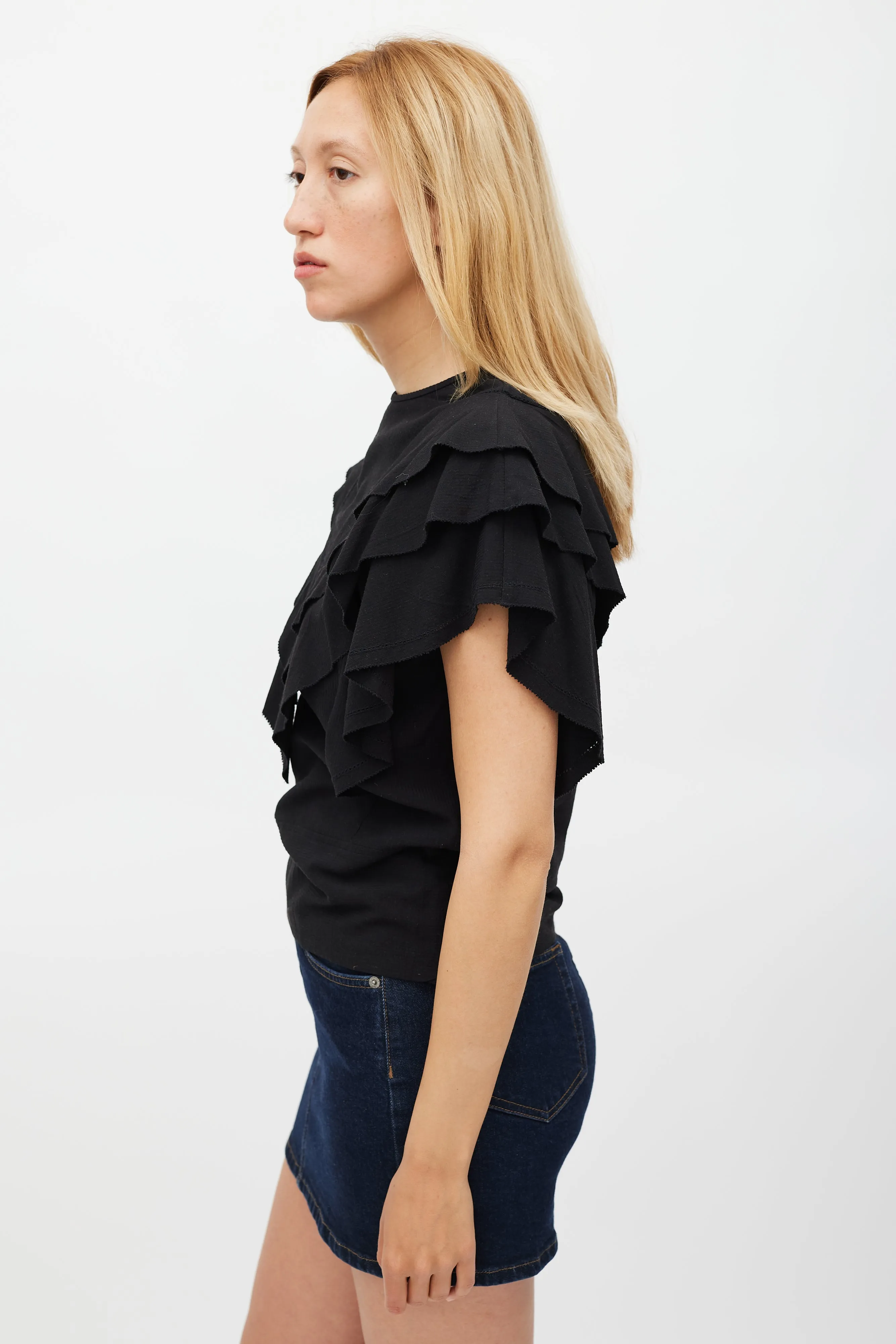 Black Ruffled Heaven Top
