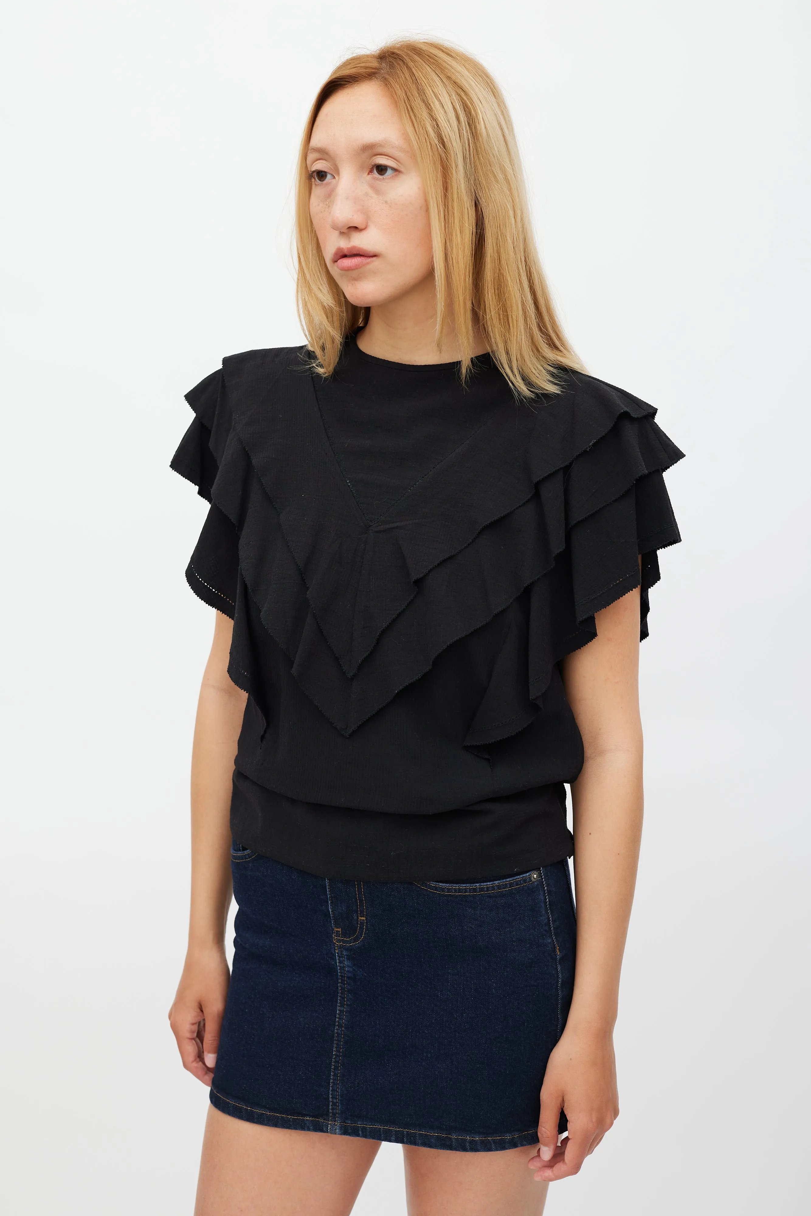 Black Ruffled Heaven Top