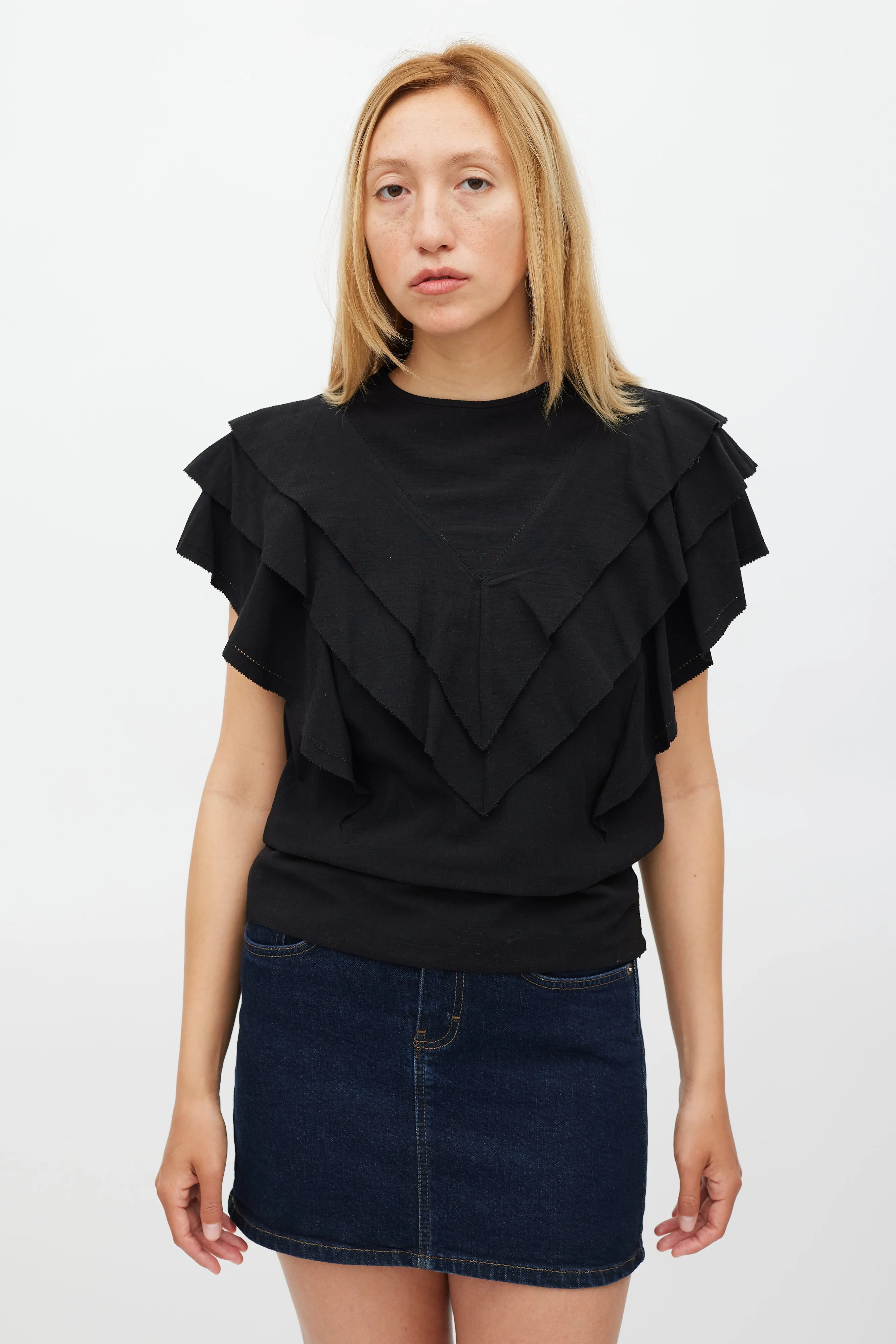 Black Ruffled Heaven Top