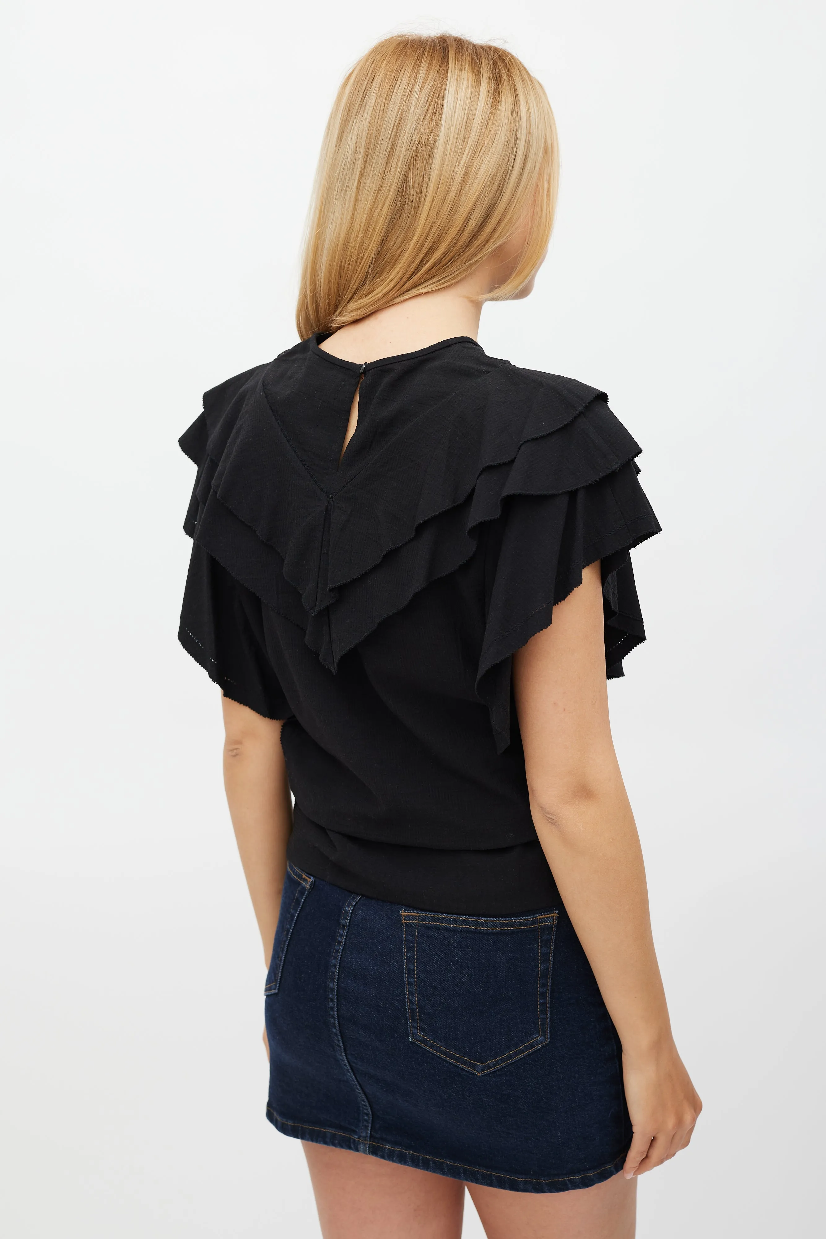 Black Ruffled Heaven Top