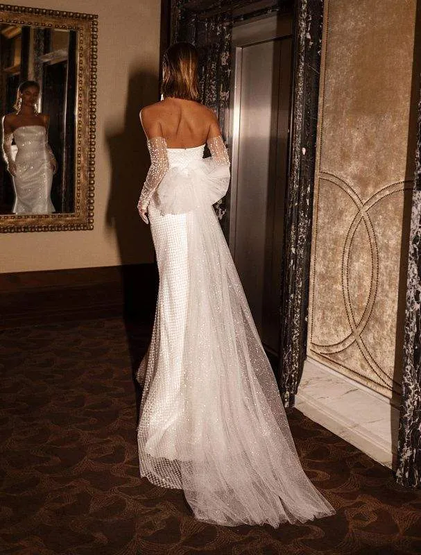 Collar White Wedding Dress
