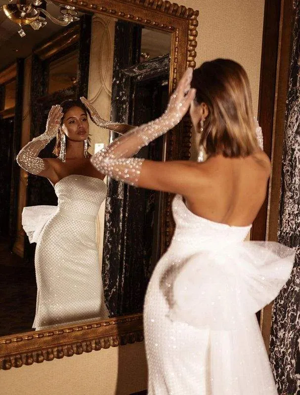 Collar White Wedding Dress