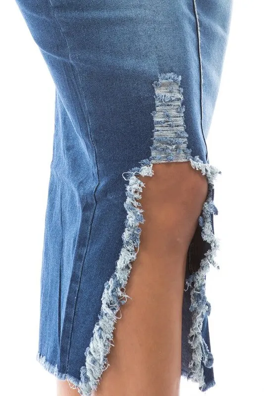 DONT COME FOR ME DENIM MAXI SKIRT