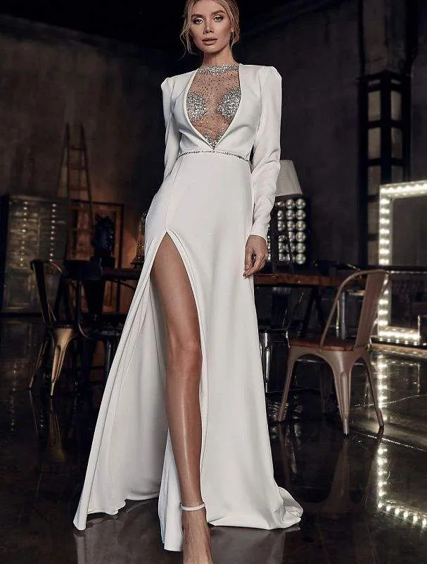 Flesh White Wedding Dress