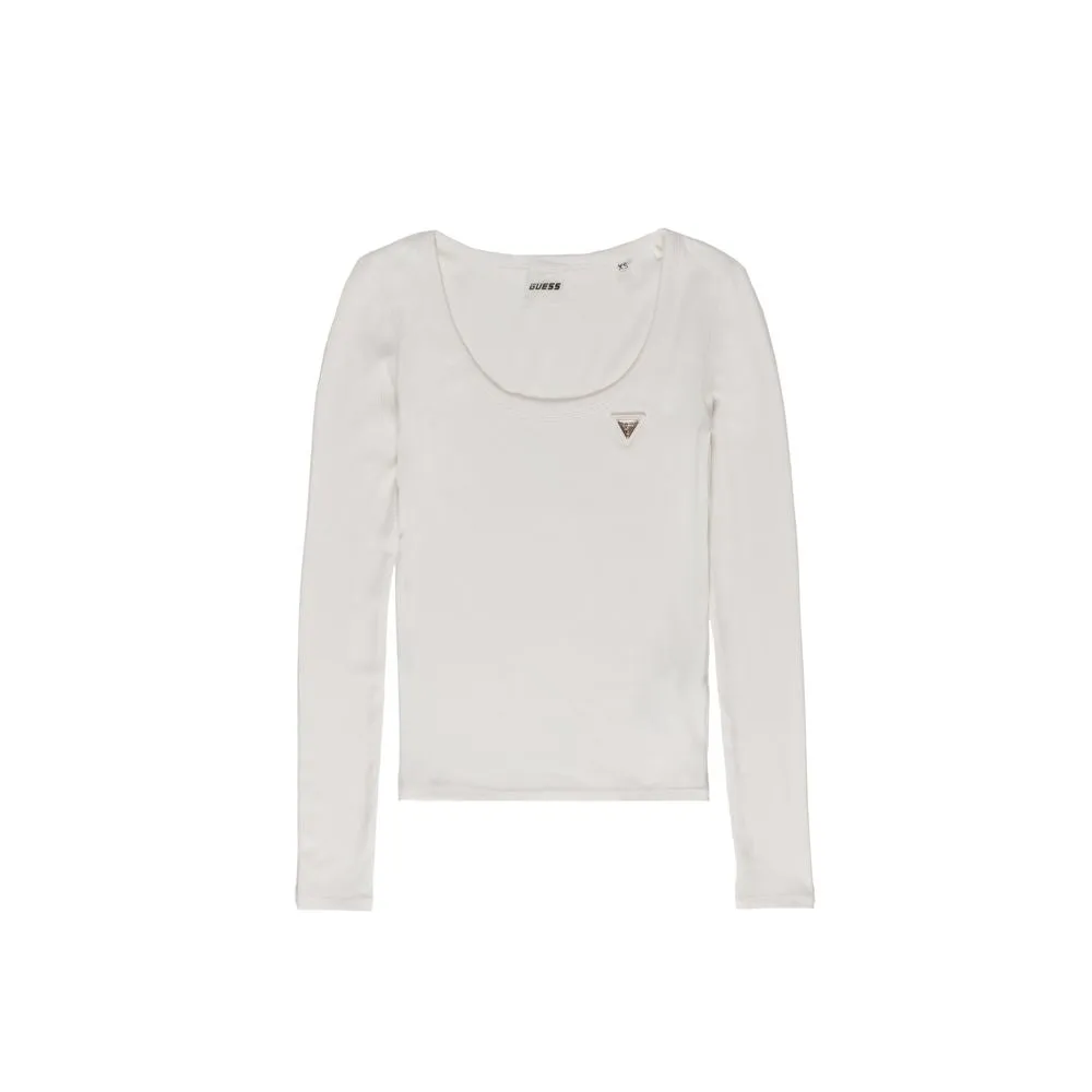 Guess Active Cream Viscose Tops & T-Shirt