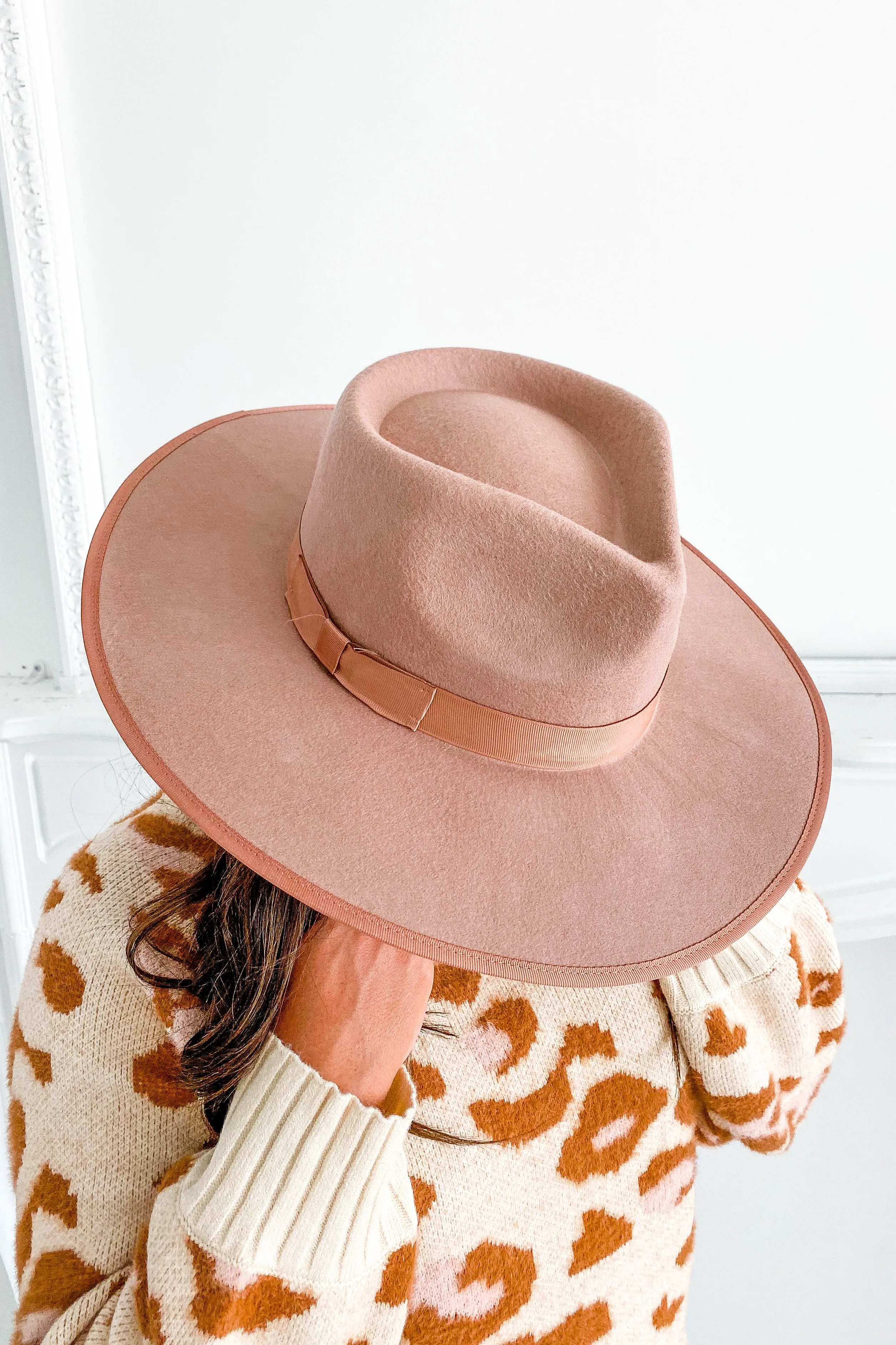 Kimmy Blush Wide Brim Hat