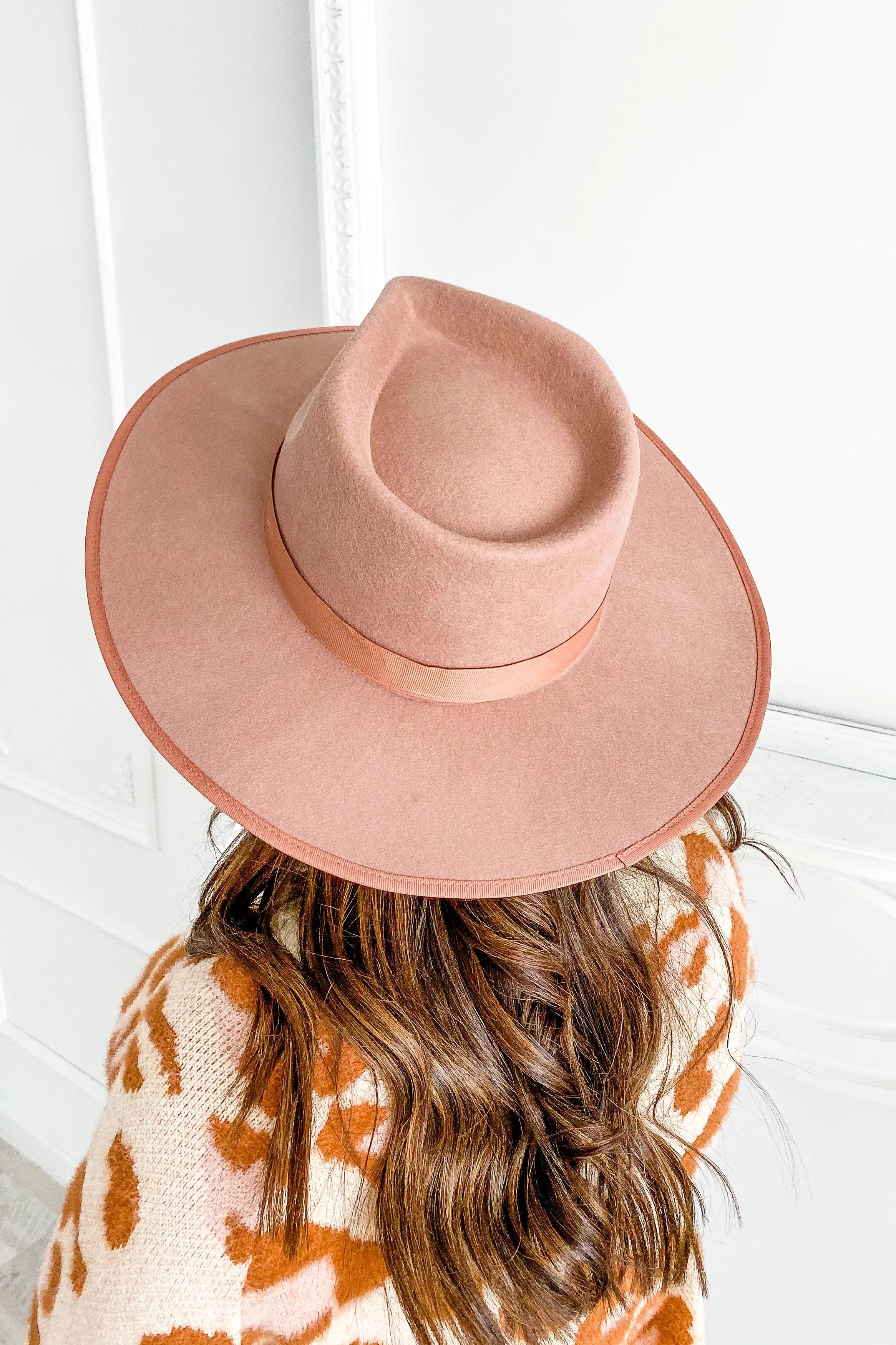 Kimmy Blush Wide Brim Hat