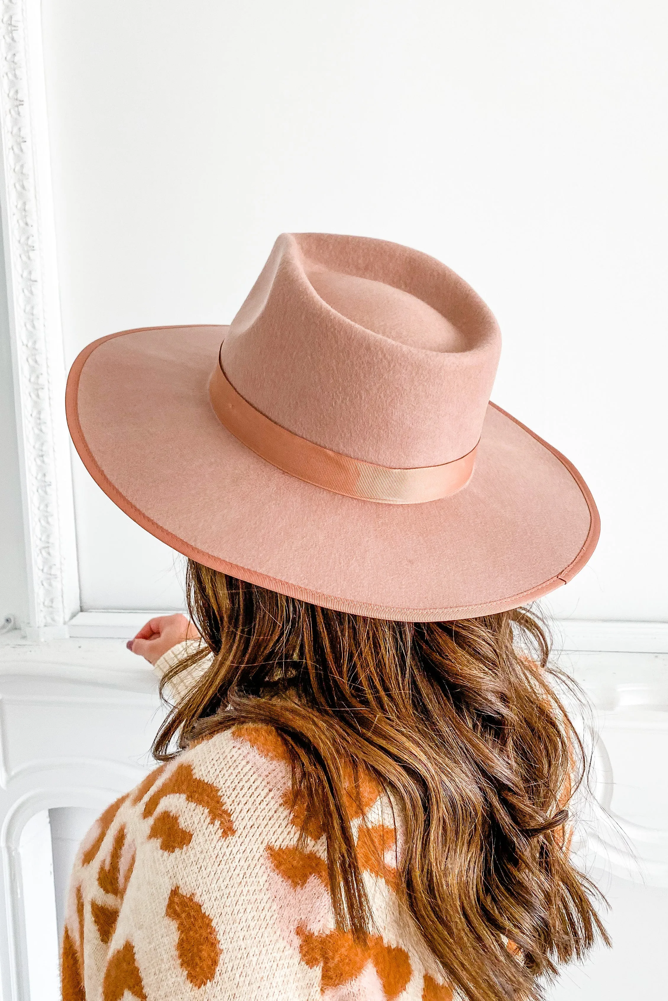 Kimmy Blush Wide Brim Hat