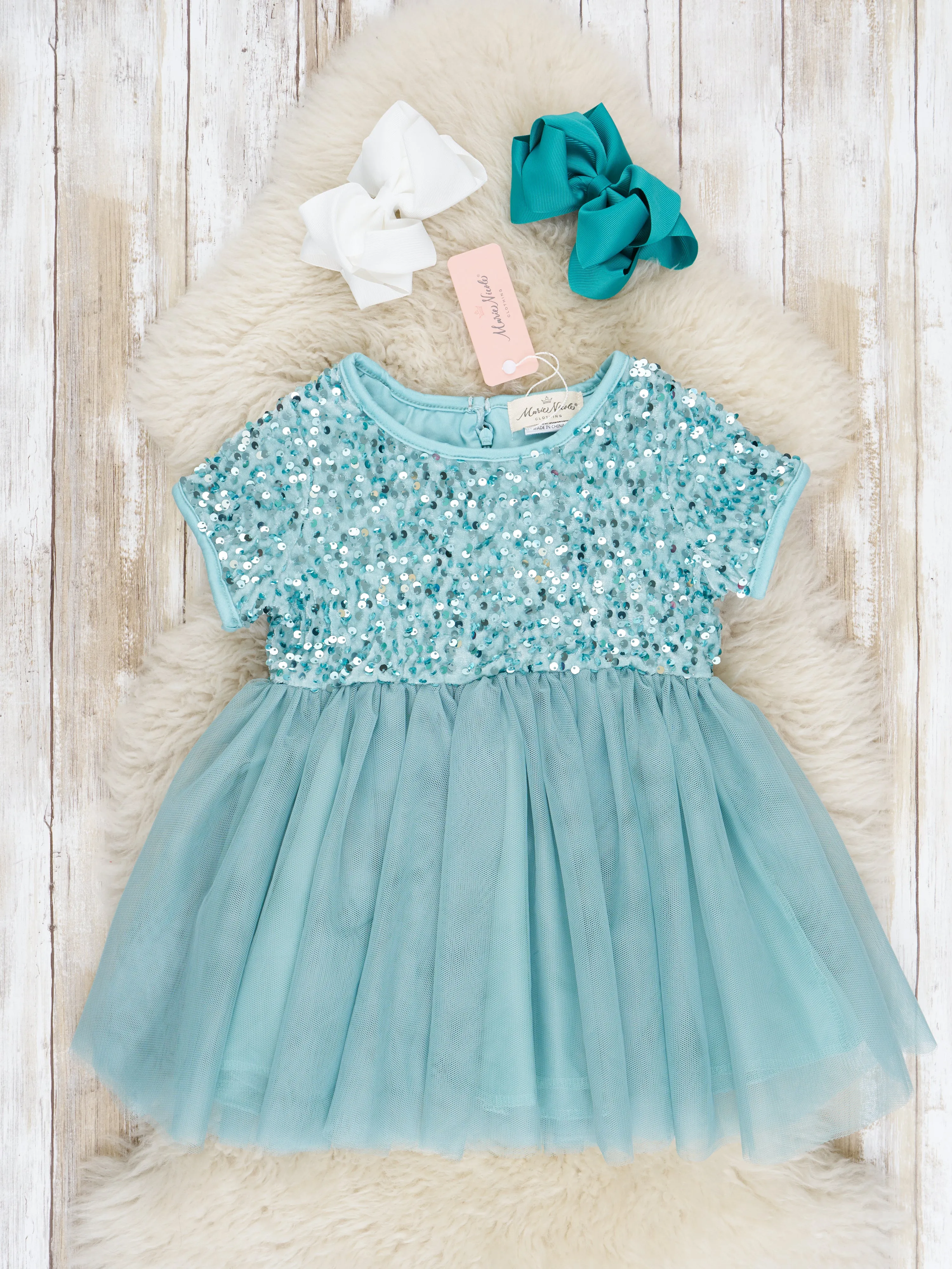 Mint Sparkly Tulle Swing Dress