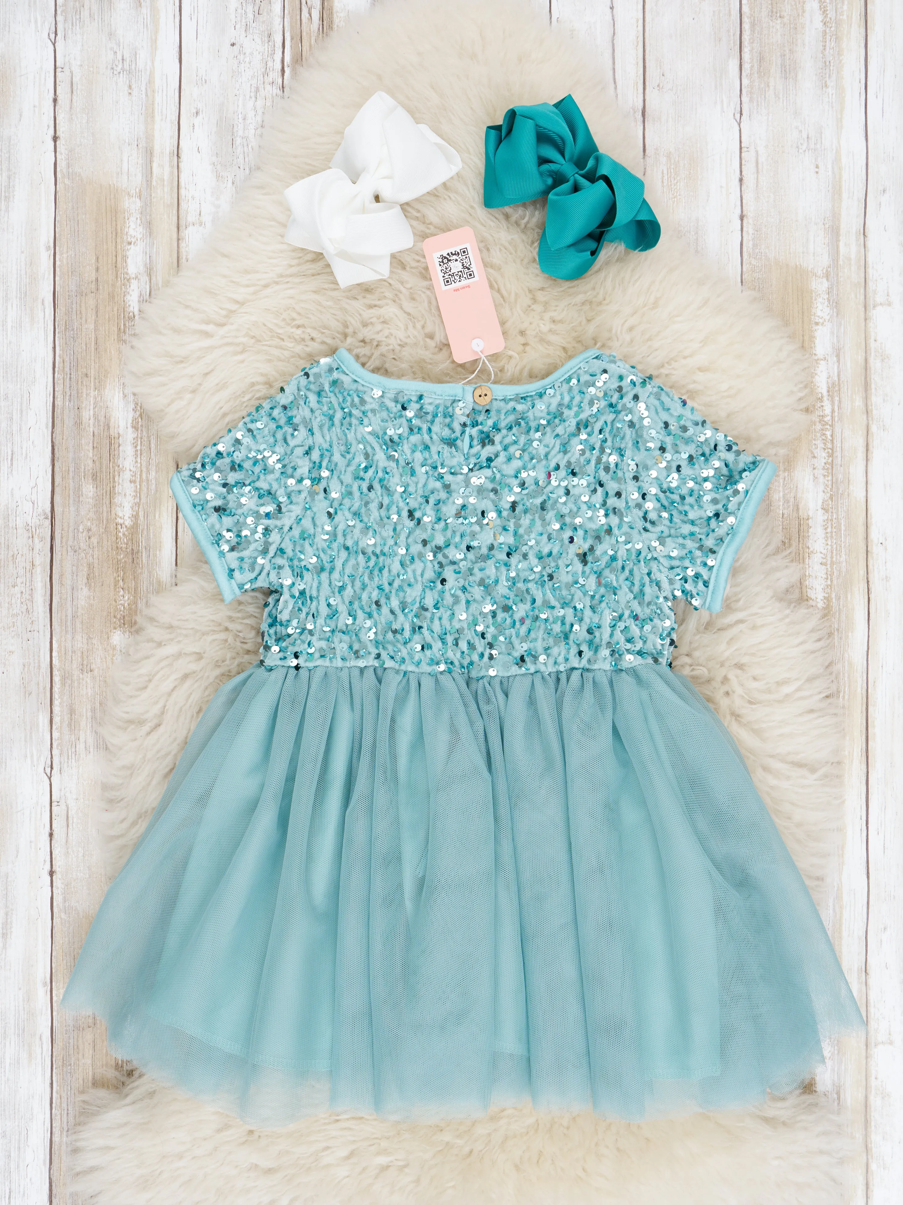 Mint Sparkly Tulle Swing Dress