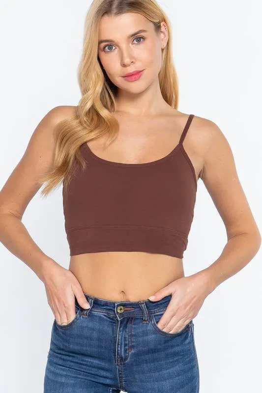 Round Neck Removable Bra Cup Twisted Back Cami Top