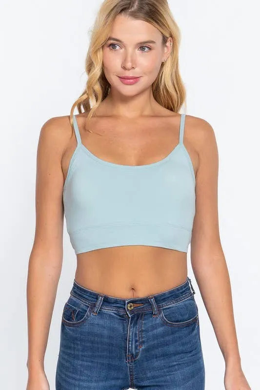 Round Neck Removable Bra Cup Twisted Back Cami Top