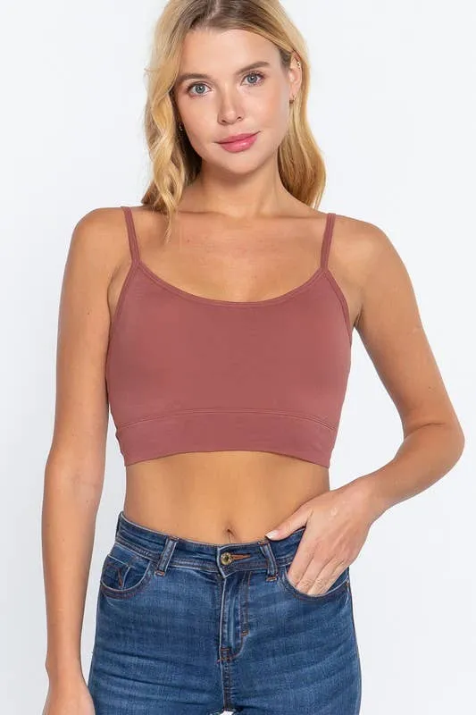 Round Neck Removable Bra Cup Twisted Back Cami Top
