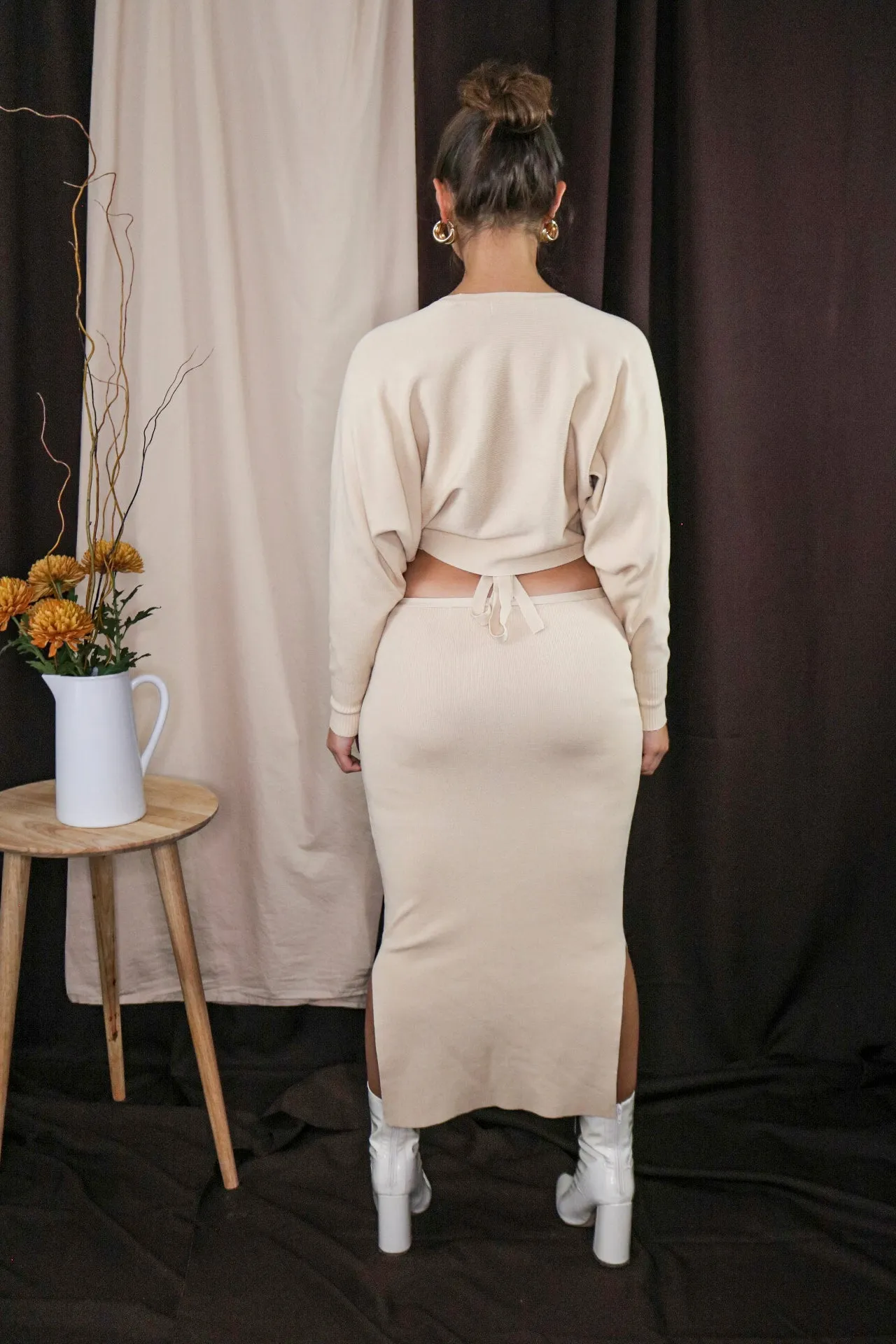 'Solstice' Three Piece Sweater Set in Cream