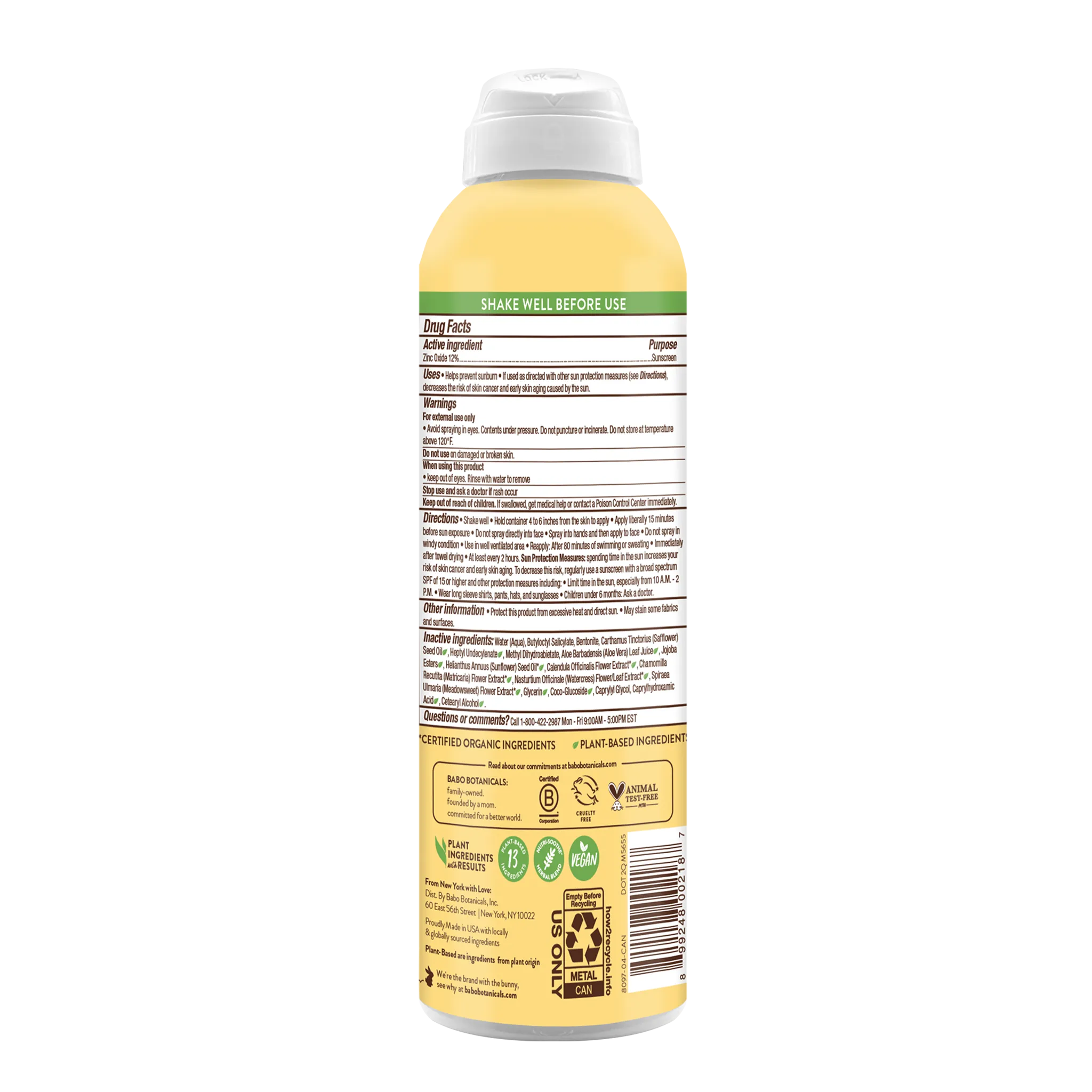 SPF 30 Sheer Zinc Continuous Spray Sunscreen