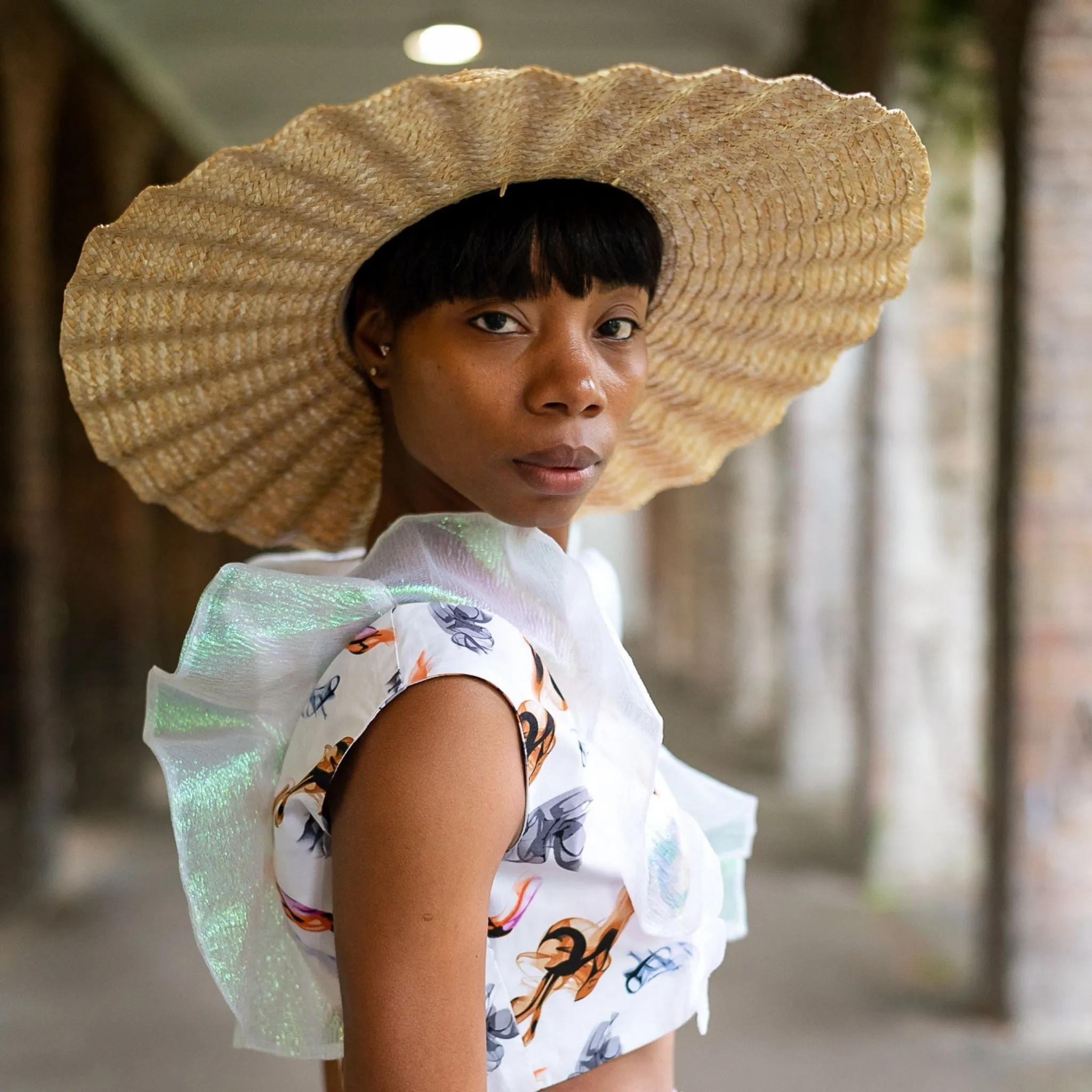 Women's Natural Straw Summer Hat Wide Brim