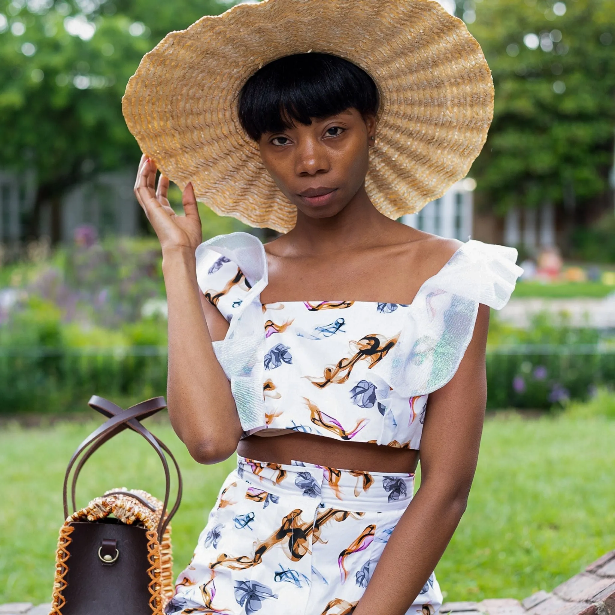 Women's Natural Straw Summer Hat Wide Brim